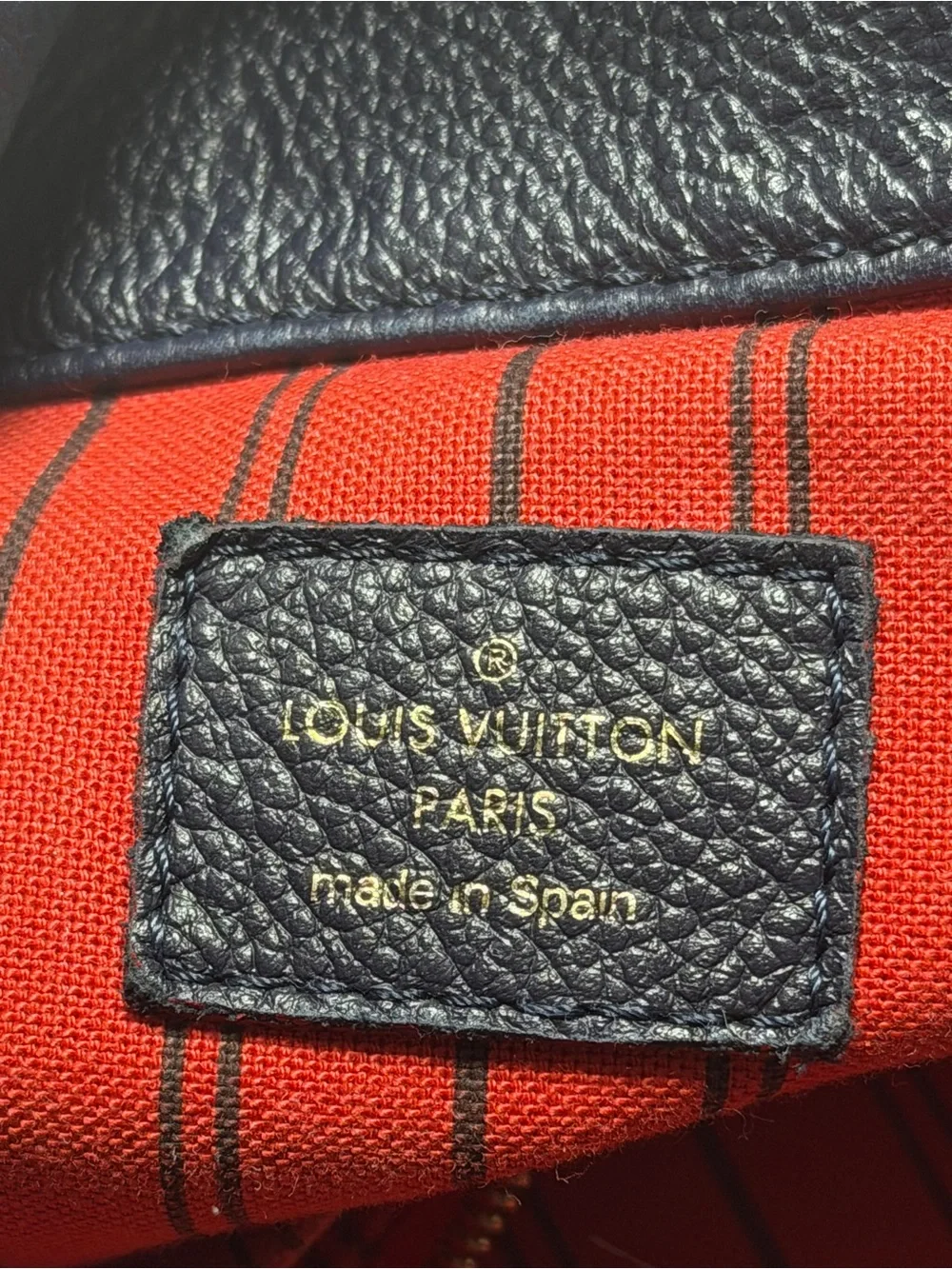 Louis Vuitton blue Monogram Empreinte Leather Shoulder Bag with Gold Hardware